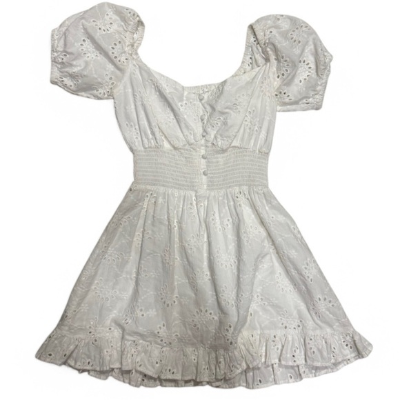 Finders Keepers White Eyelet Mini Dress size M - Picture 2 of 7